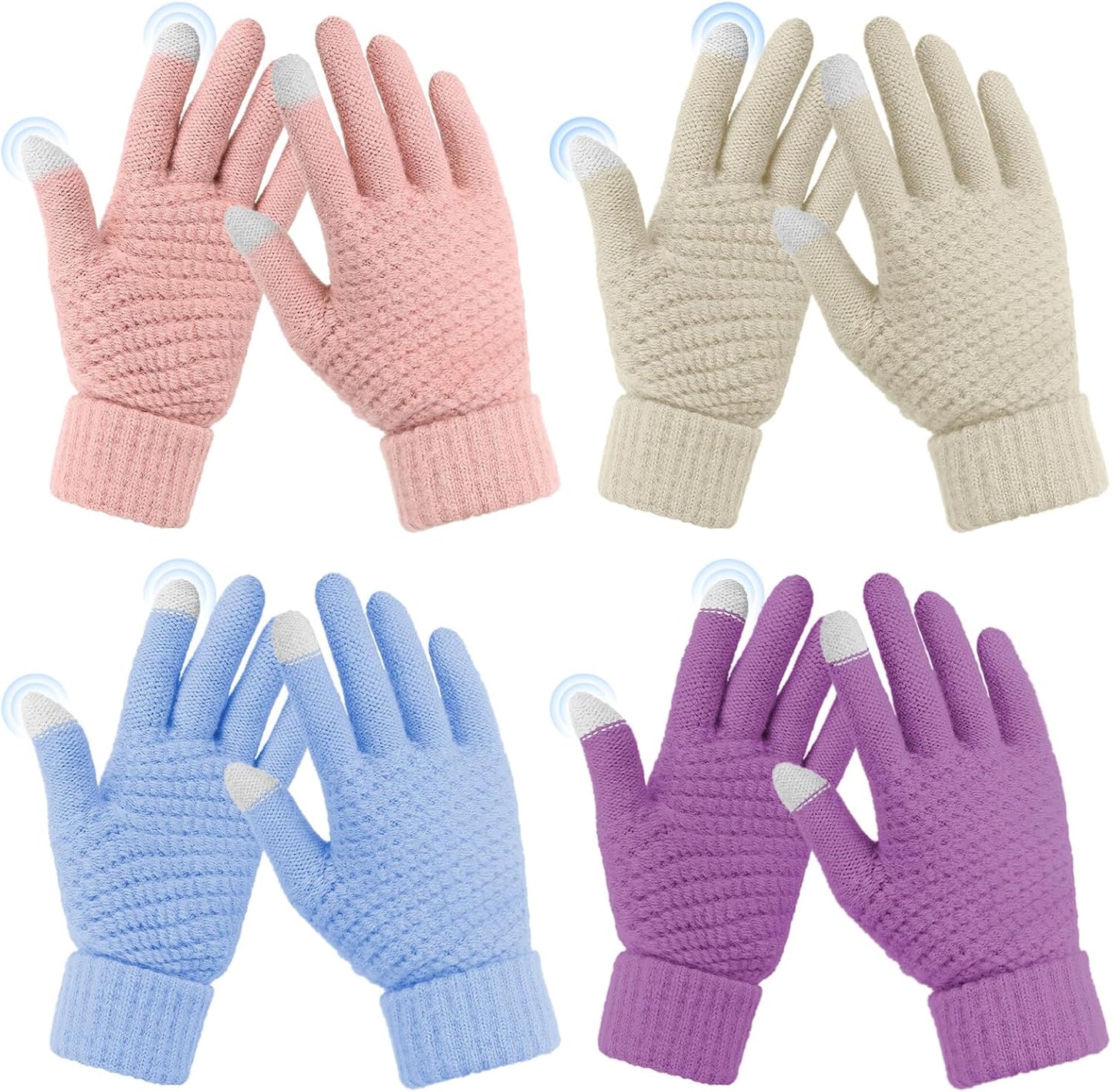 Omisy Touchscreen Winter Gloves 4 Pairs - Gifts for Her