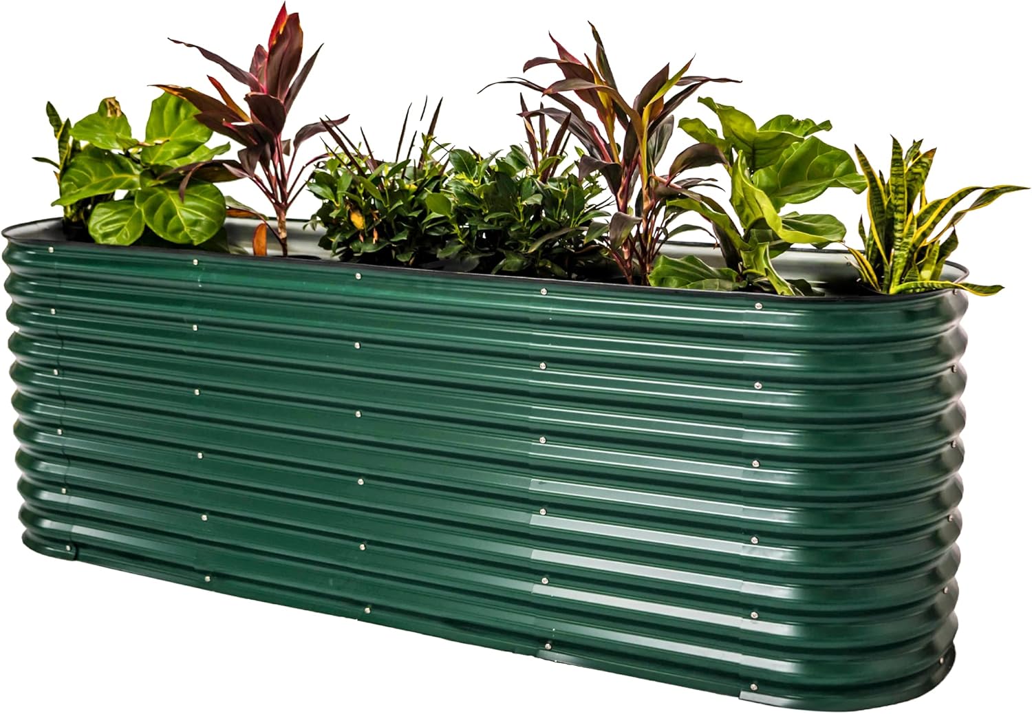 Vego Garden 32 in Extra Tall Oval Metal Raised Bed Kit for Plants