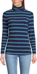 Womens Lightweight Jersey Long Sleeve Turtleneck - Slim Fit