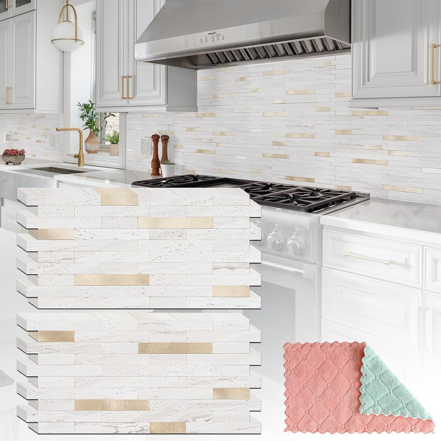 20 Sheets Peel and Stick Backsplash for Kitchen Upgrade