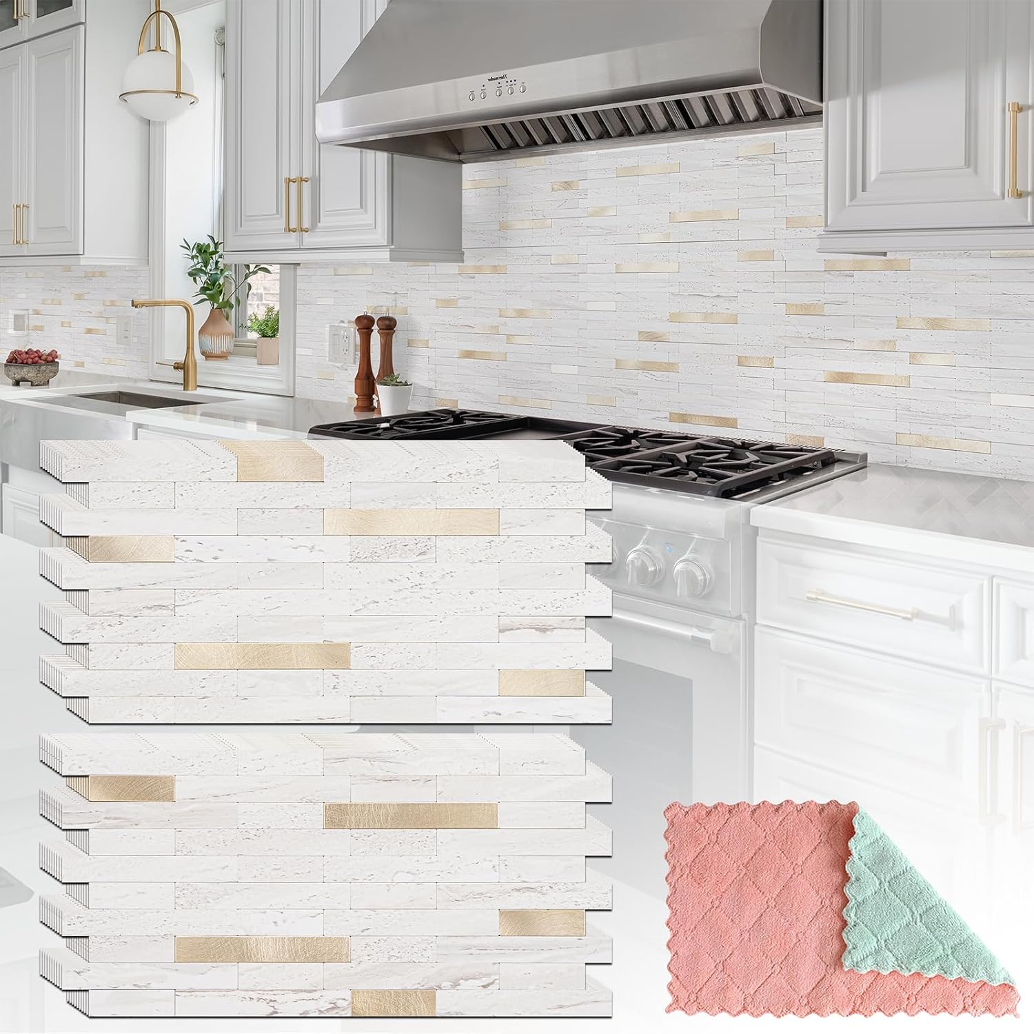 20 Sheets Peel and Stick Backsplash for Kitchen Upgrade