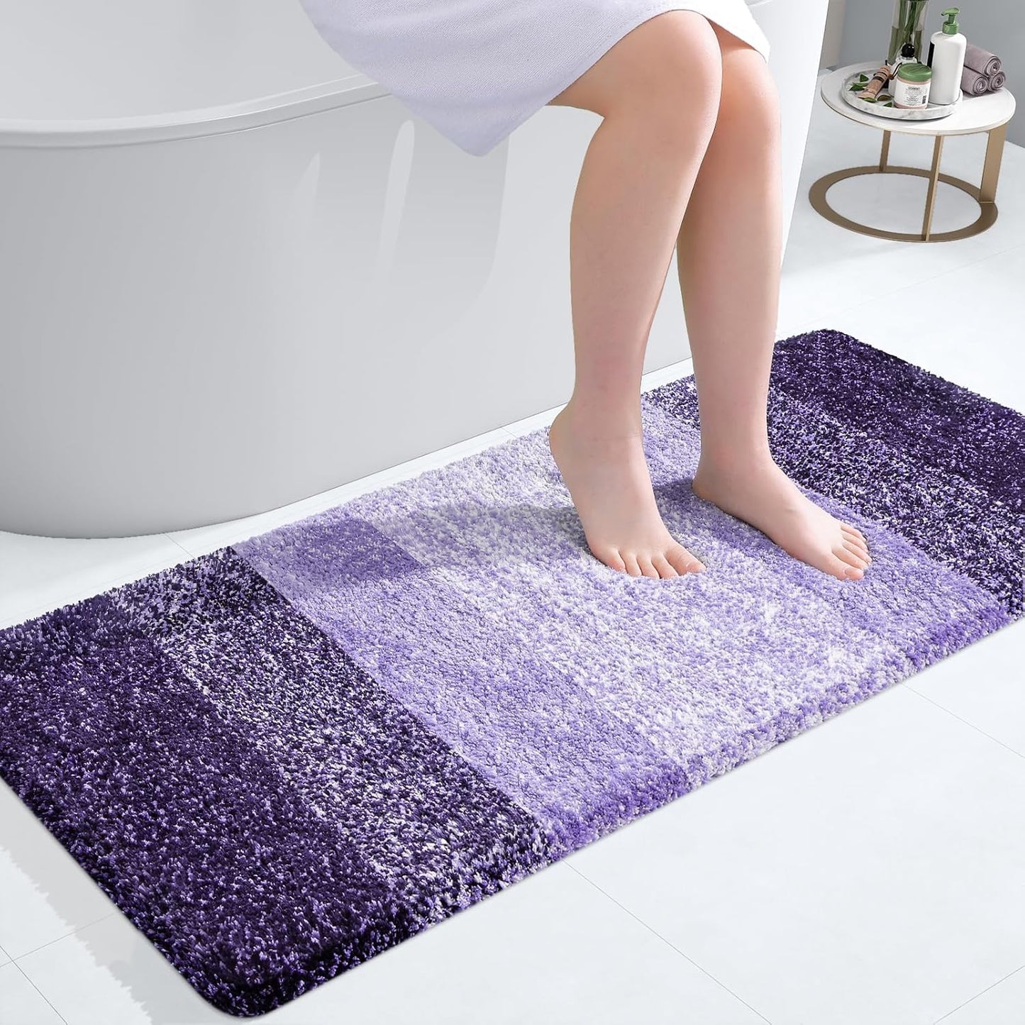 OLANLY Bathroom Runner Rugs - Extra Soft Microfiber Bath Mats