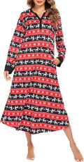 Women's Long V Neck Nightgown with Pockets - Soft Stretch Sleepwear