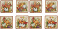Certified International Harvest Blessings 6ft Canape Plate Set of 4