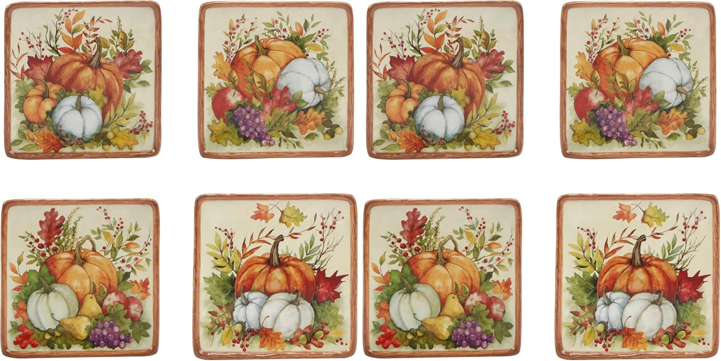 Harvest Blessings 6 Luncheon Canape Plates Set of 4 for Entertaining