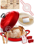 Dutch Oven Bread Baking Pot 6QT Gradient Red - Complete Sourdough Kit