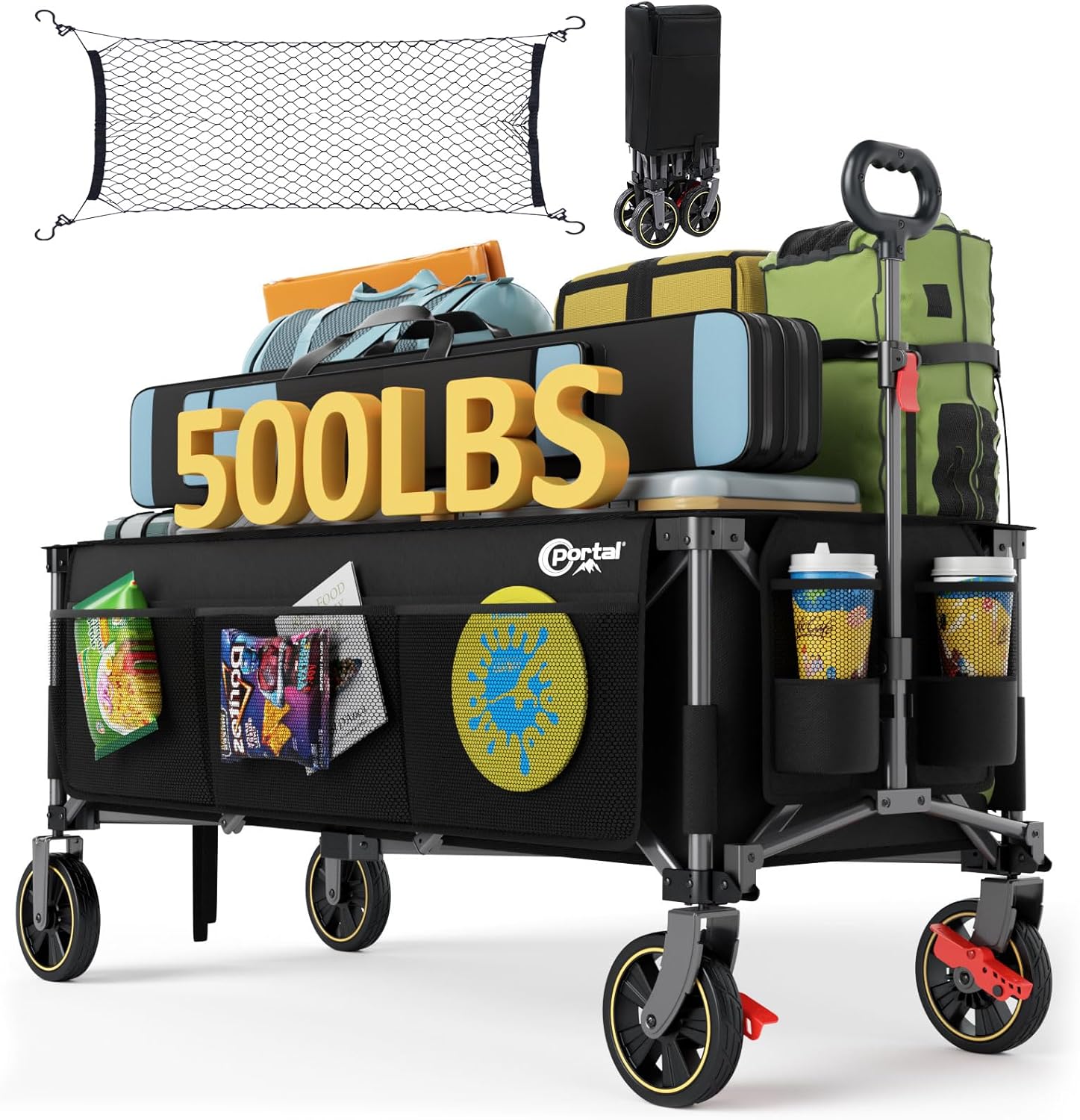 PORTAL 51.2 Long Wagons Carts Foldable with Brakes and More