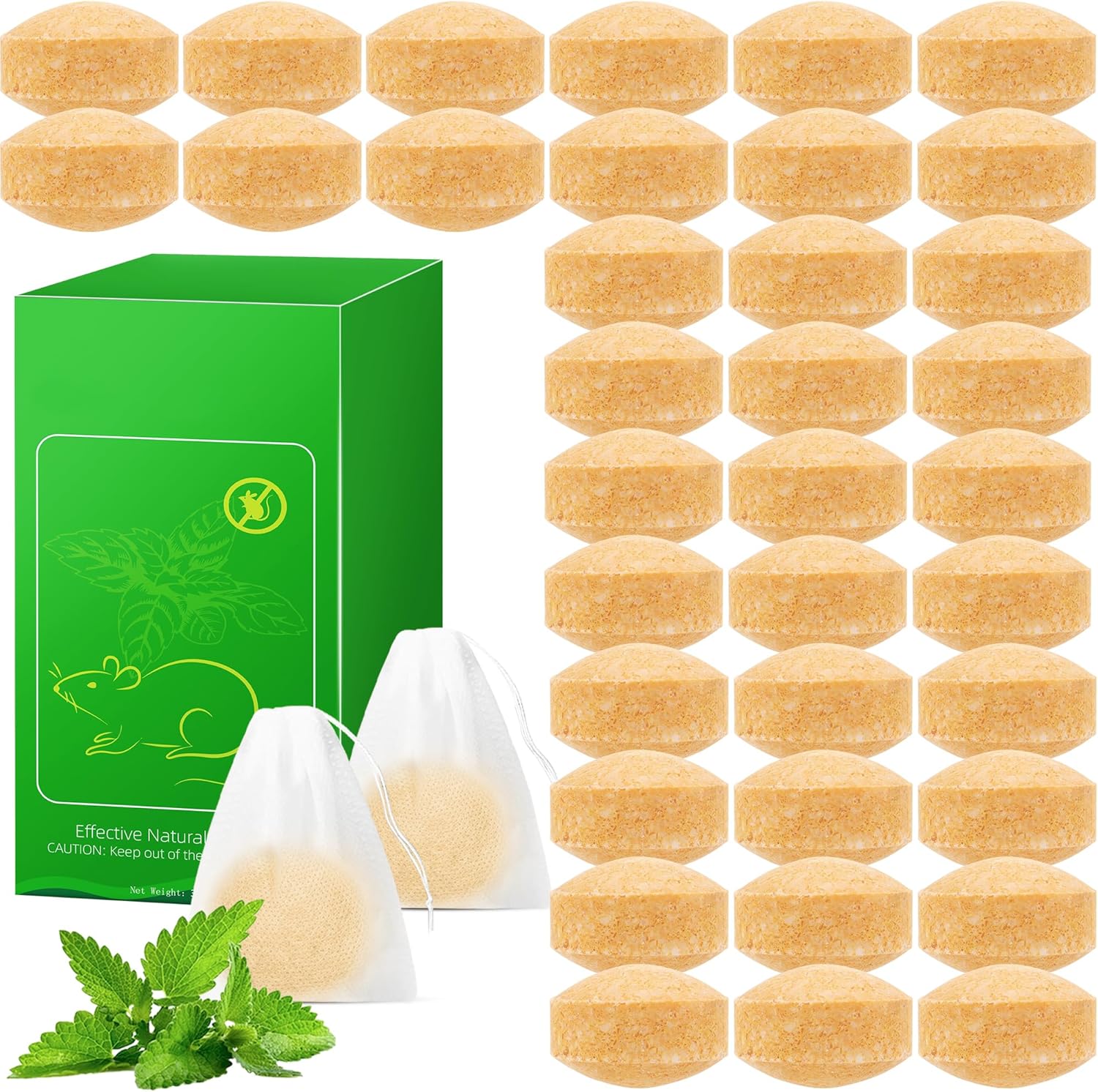 36-Pack Peppermint Rodent Deterrent Balls - Human & Pet Safe!