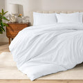 100% Organic Cotton Queen Duvet Cover Set - Crisp Percale Weave