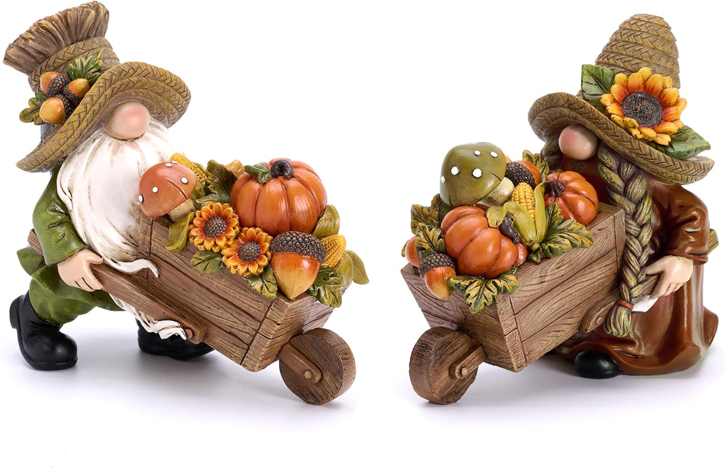 Fall Gnomes Decor for Table Indoor Outdoor, 6in Resin Figurines