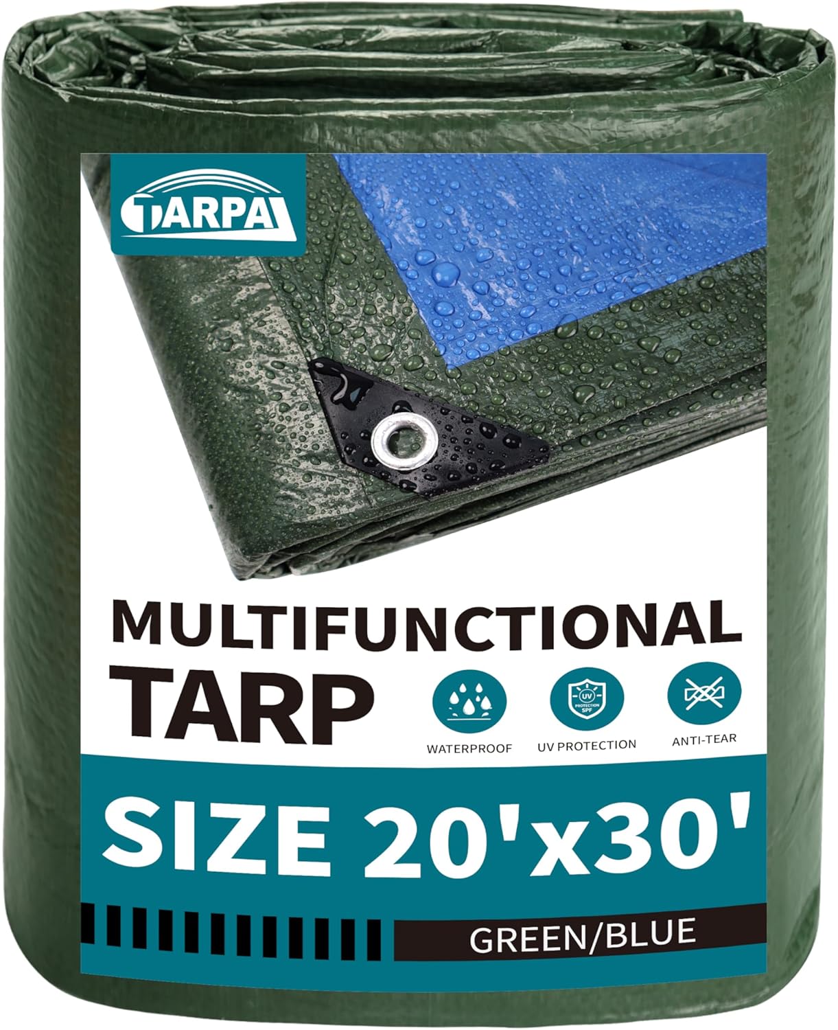TARPAL 20x30 Feet Green Tarp Waterproof for All Outdoor Needs