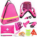 Pink Emergency Roadside Kit for Teen Girls and Ladies - Compact Car