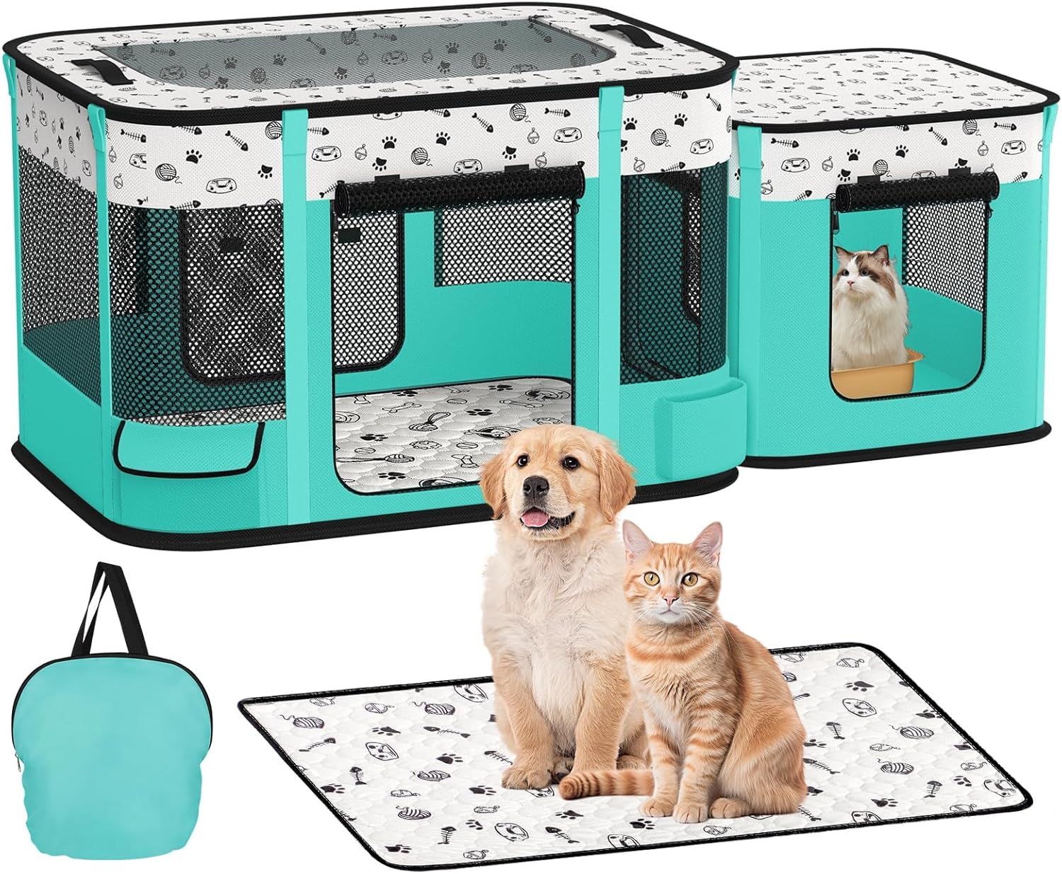 Portable Cat Playpen with Washable Pad - DESELL