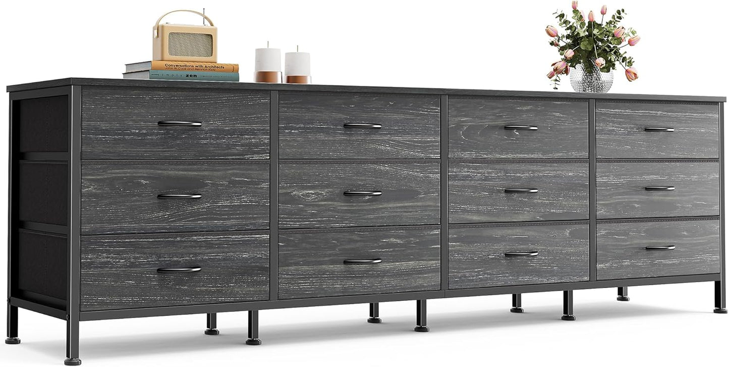 70 Inch Dresser for Bedroom and TV Stand with 12 Drawers