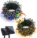 Color Changing Christmas Lights 144ft Solar String Lights - 2 Pack