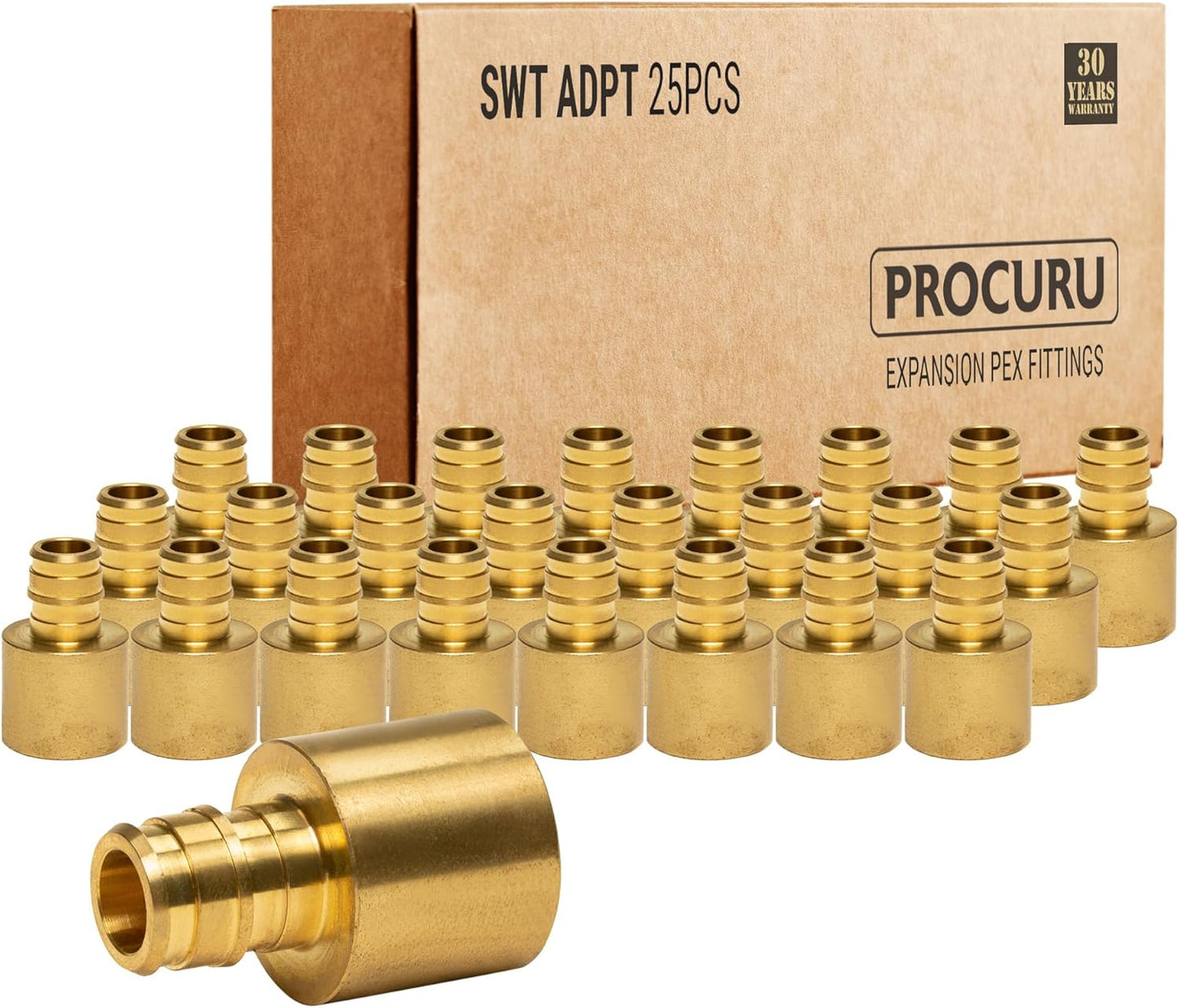 25-Pack of 1/2 in PEX-A x 3/4 in Female Sweat Adapters