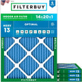 14x20x1 MERV 13 Air Filter 4-Pack - Optimal Smoke & Allergy Defense