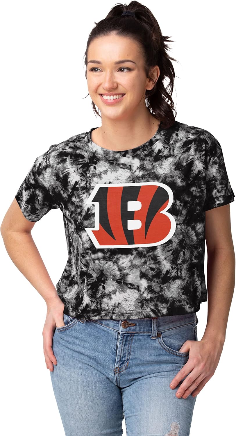 FOCO NFL Womens Team Logo Tie-dye Big Logo Crop Top Shirt Review