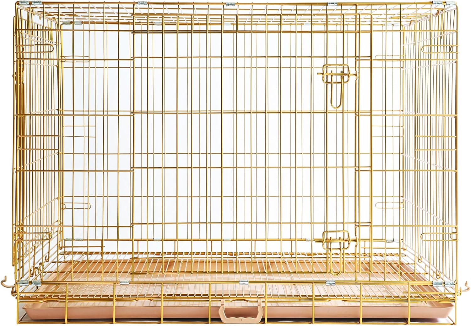 42 Inch Copper Gold Dog Crate for Large Dogs with Dual Entry