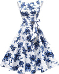 Boatneck Sleeveless 1950s Swing Cocktail Dress (Style 71B8)