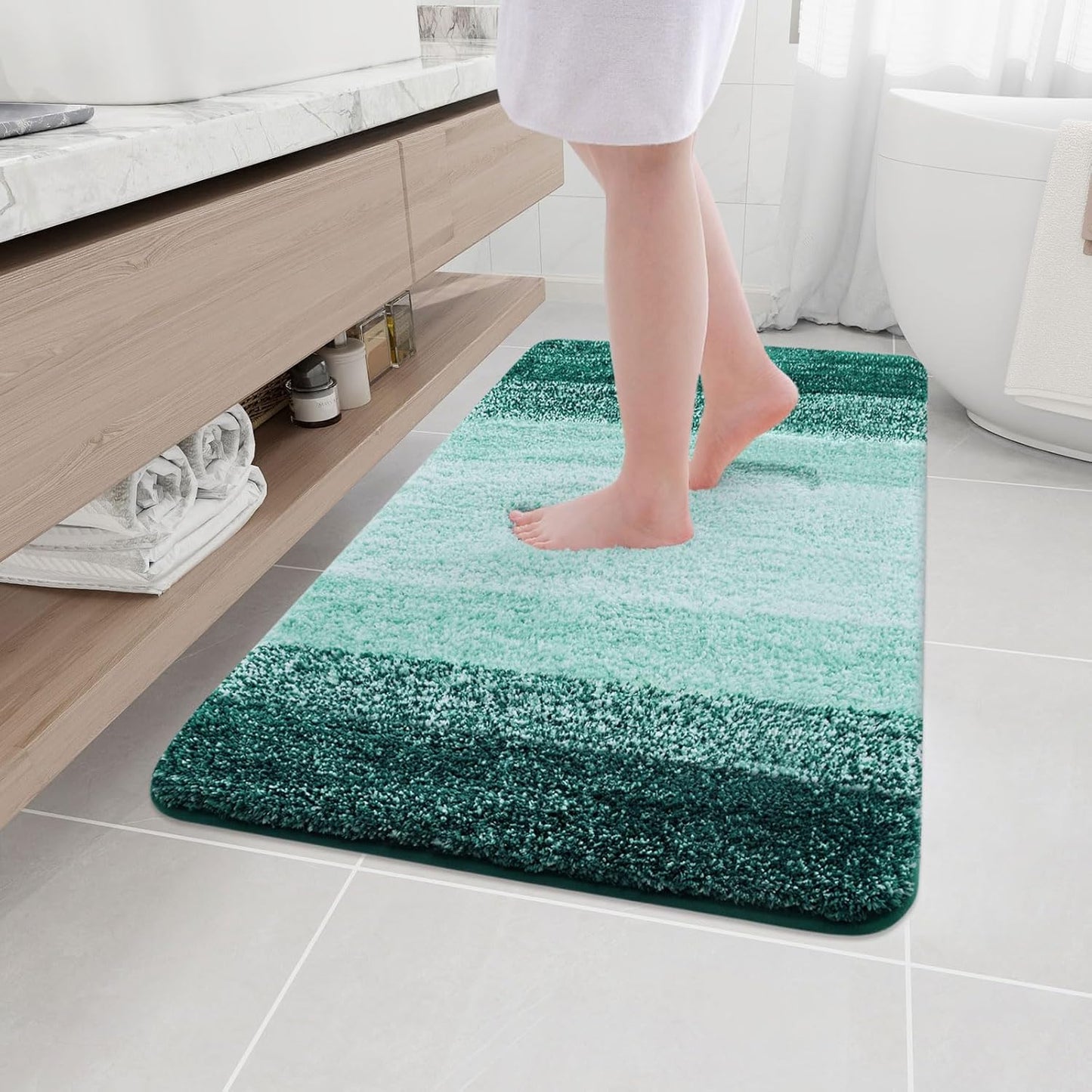 Arotive Microfiber Bathroom Rugs - Soft, Absorbent, Non-Slip