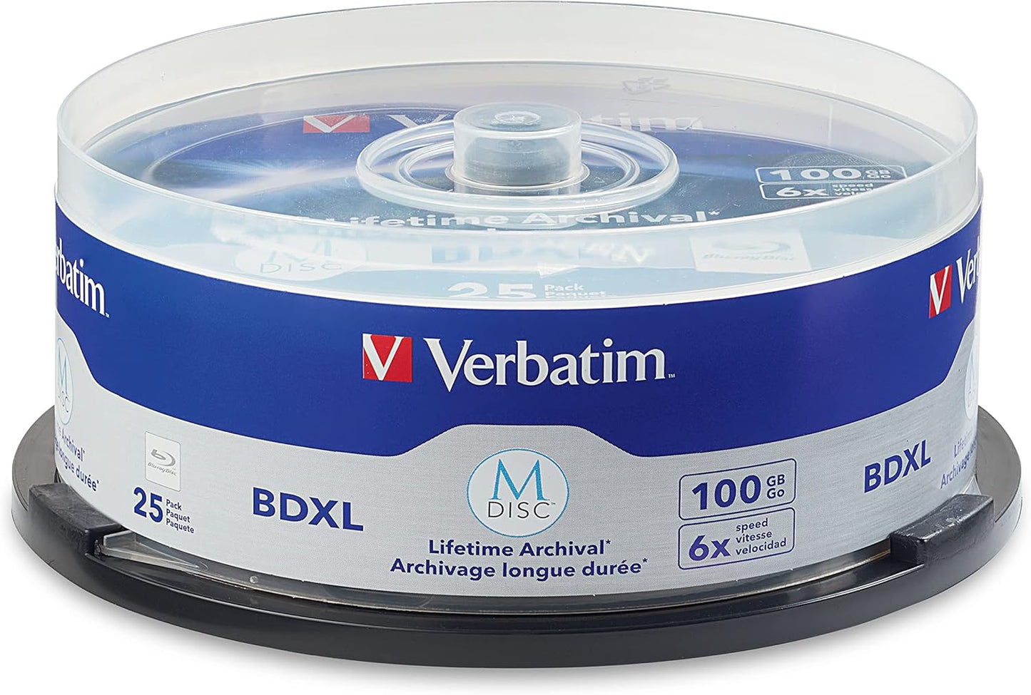 Verbatim M DISC BDXL 100GB 6X Blank Blu-Ray Media 25pk Spindle