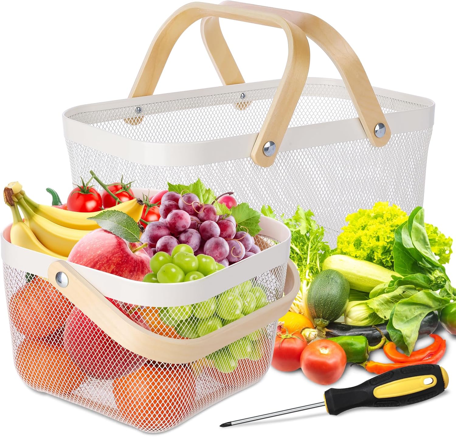 Dualshine Garden Harvest Basket Set for Vegetables and Fruits