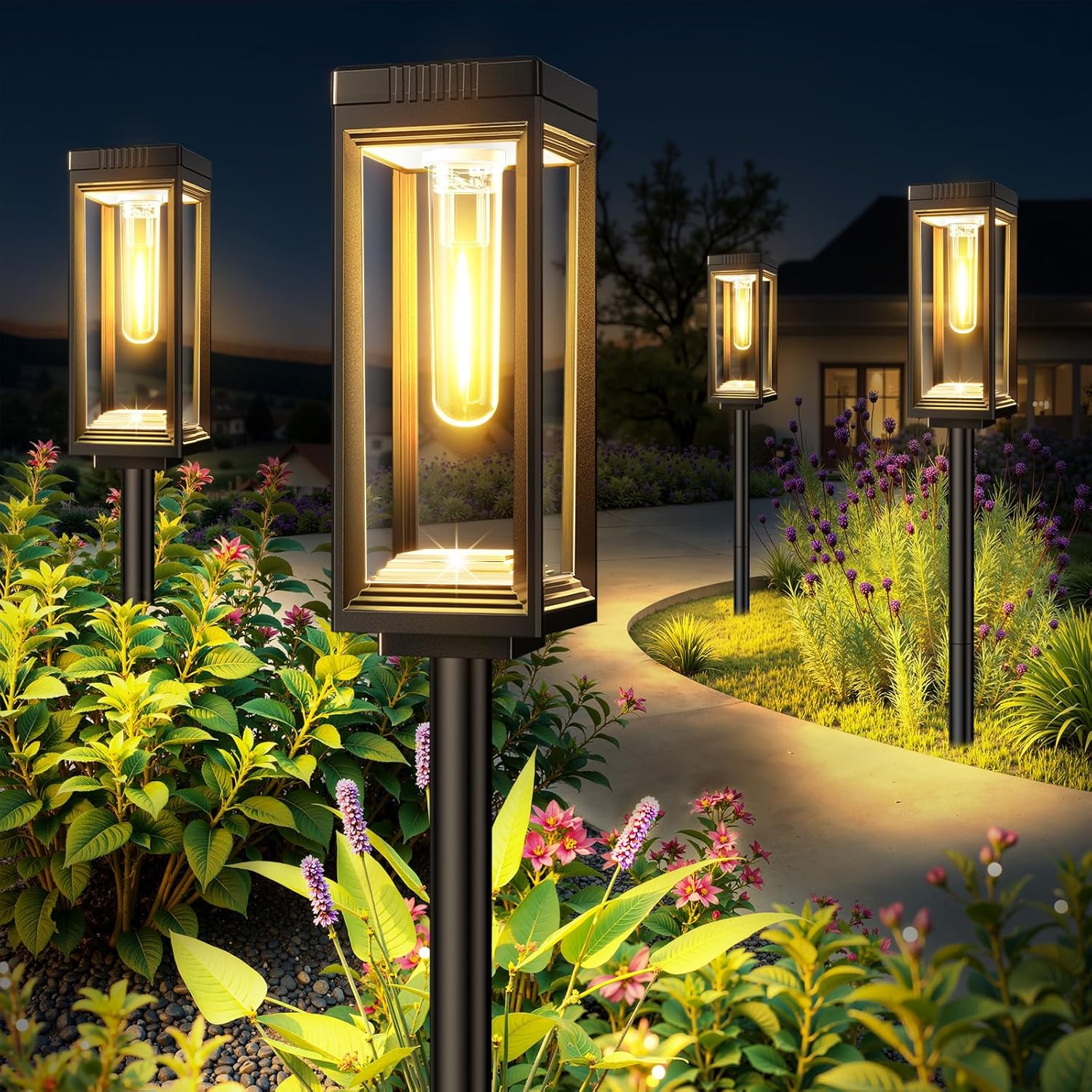 Bright Solar Pathway Lights Outdoor for Garden and Driveway