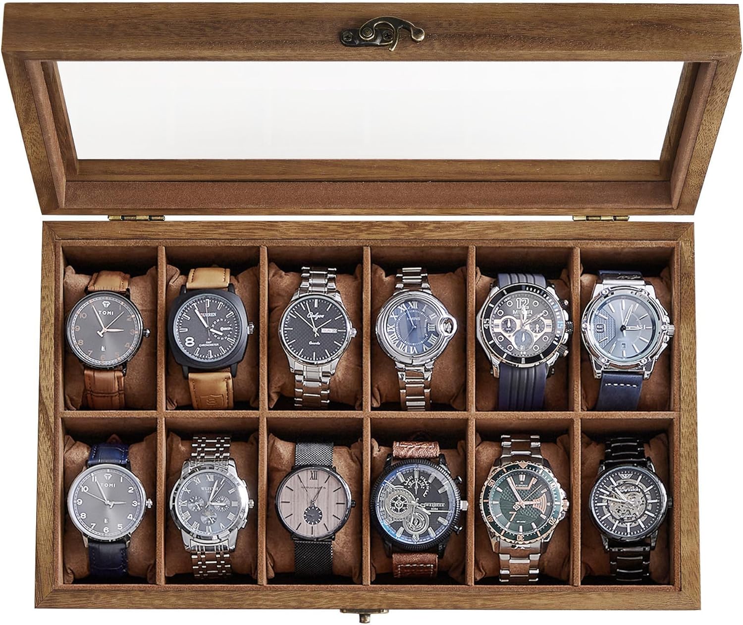SONGMICS 12-Slot Wooden Watch Box