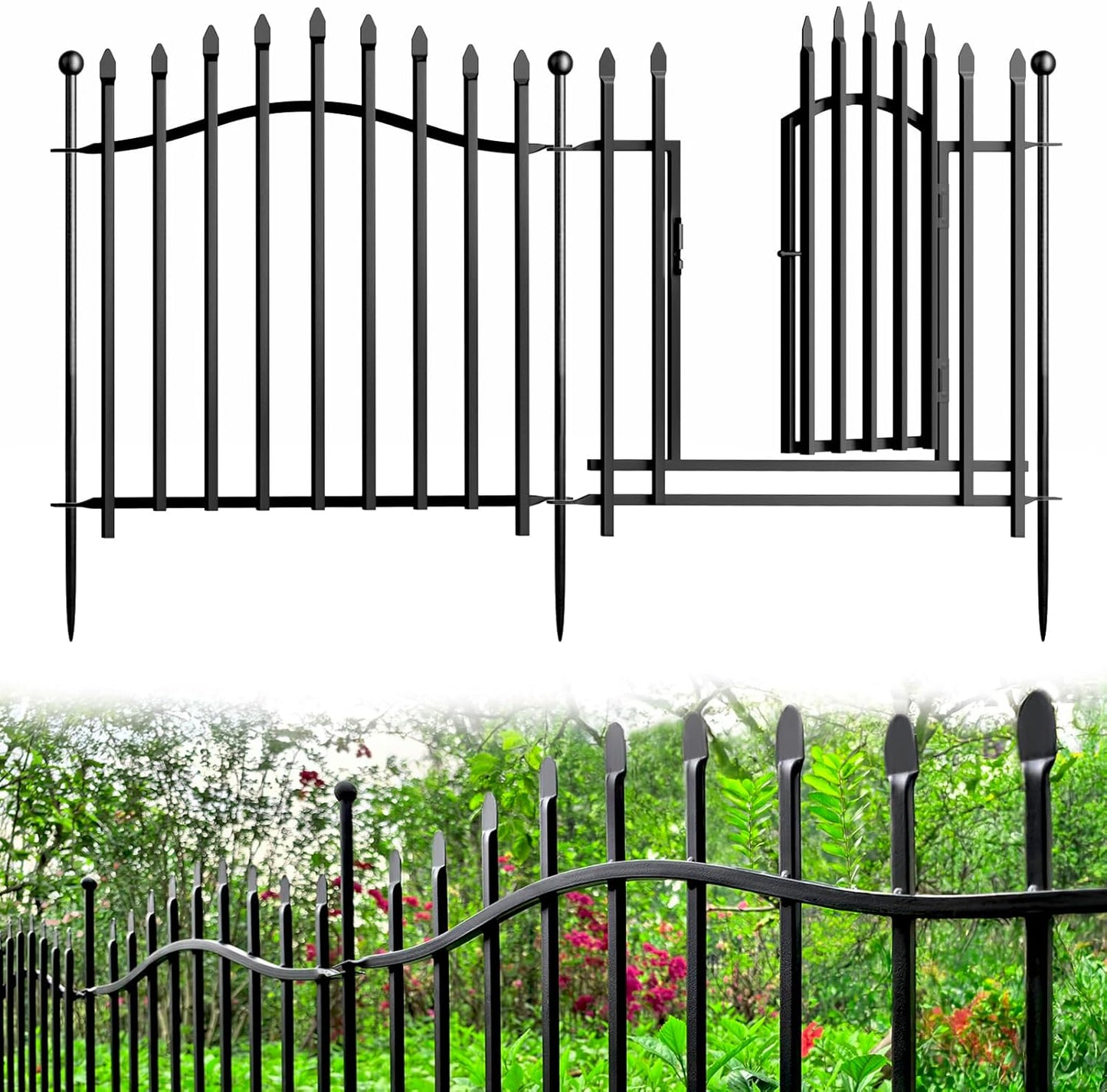 10 Panels No Dig Garden Decorative Fence by Bilibompa