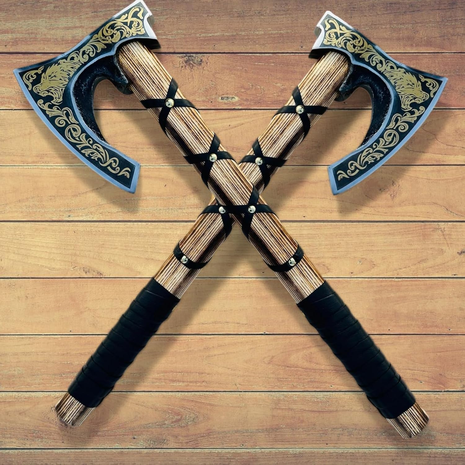 Custom Forged Carbon Steel Viking Axe with Rose Wood Shaft