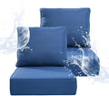 Blue 6in Thick Outdoor Chair Cushion 2 Sets - Waterproof 24in x 24in