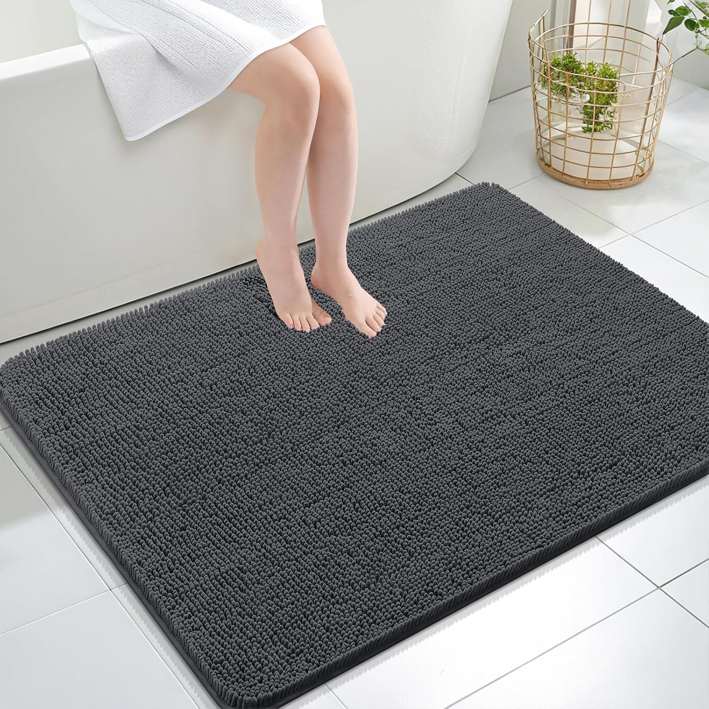 OLANLY Extra Soft Chenille Bath Rugs for Ultimate Comfort