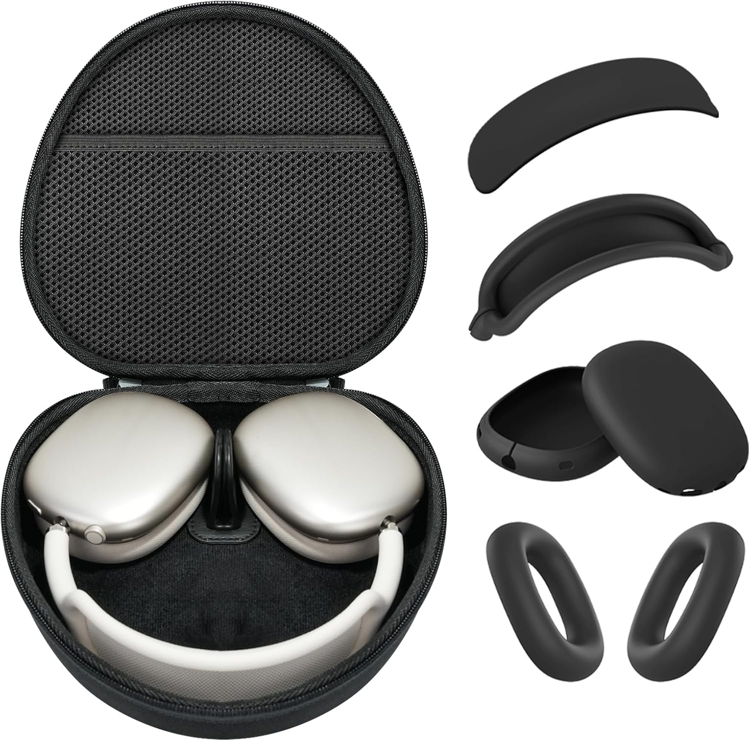 Hard Case for AirPods Max with Silicone Covers for Protection