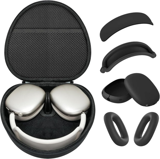 Hard Case for AirPods Max with Silicone Covers for Protection