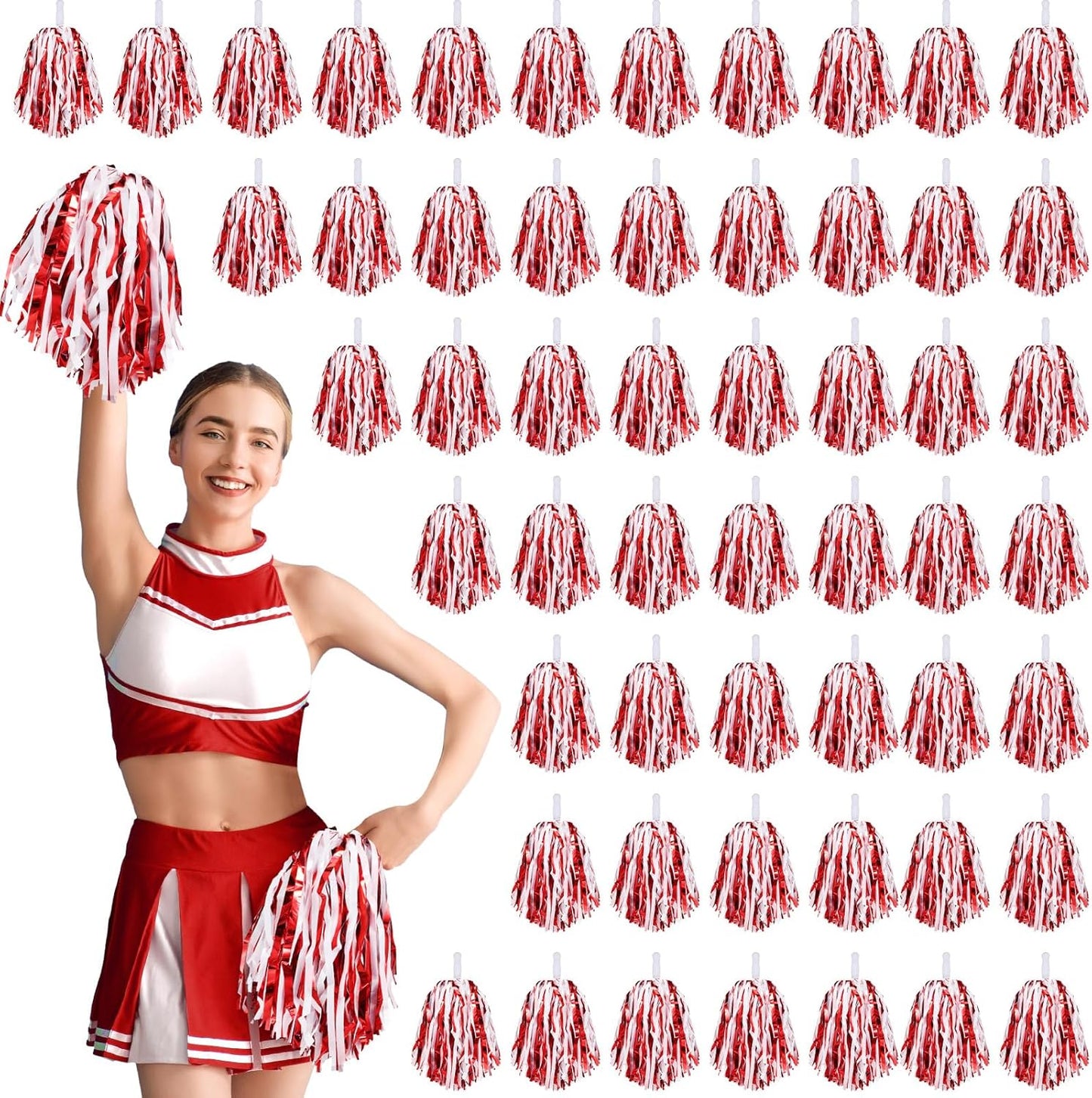 60 Pcs Cheerleading Pom Poms for Team Spirit and Events