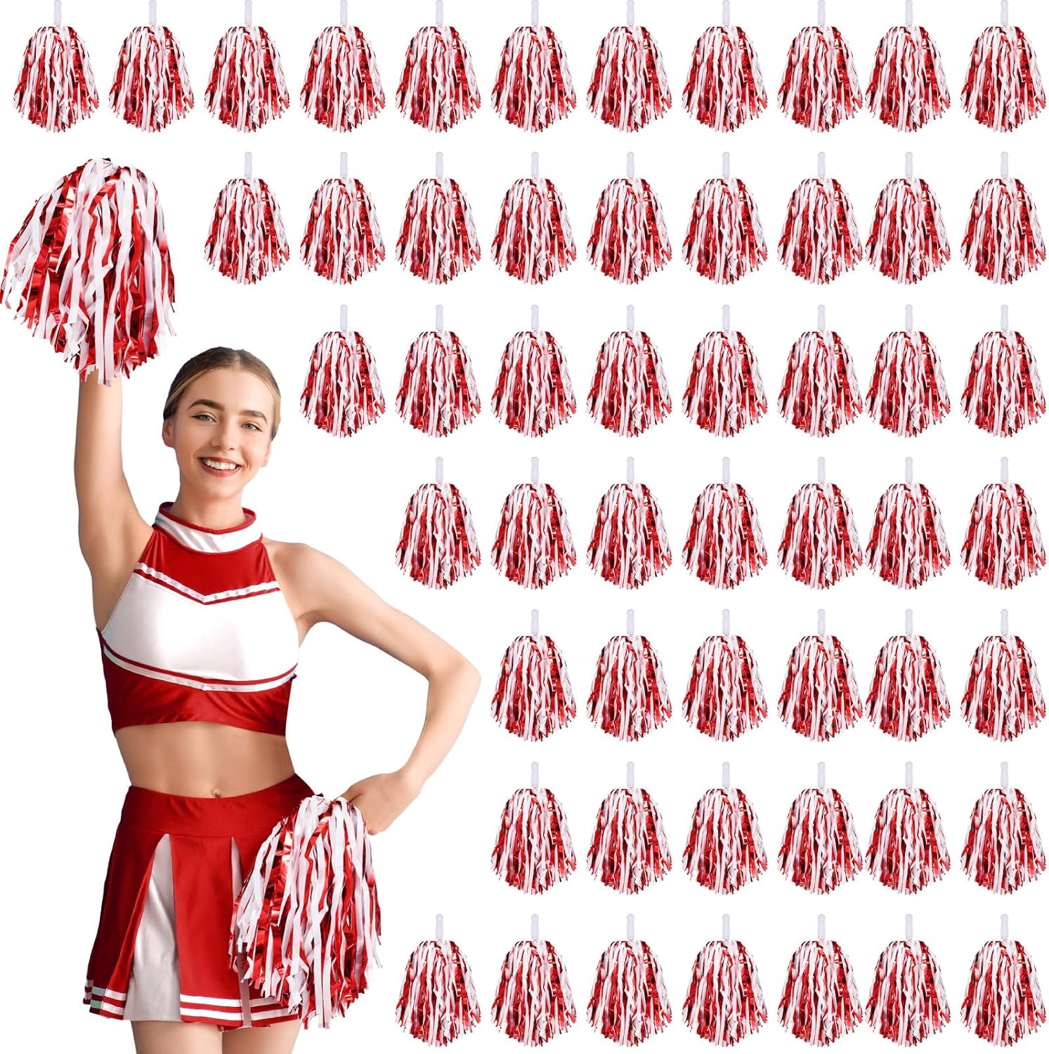 60 Pcs Cheerleading Pom Poms for Team Spirit and Events