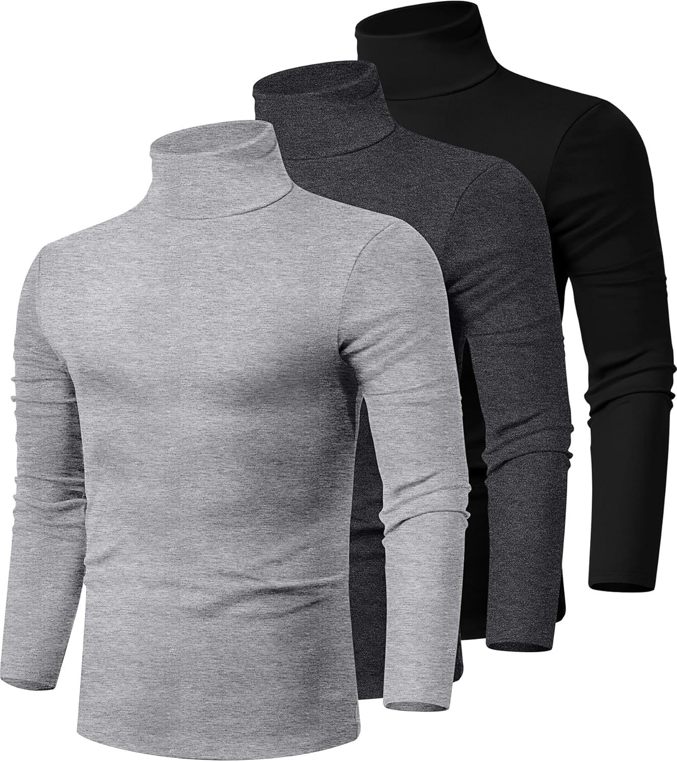 Ficerd 3 Pack Men's Turtleneck Shirts for Stylish Comfort