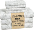 Split King 7 Piece Cotton Sheet Set Ashpetal - Cool Percale Comfort