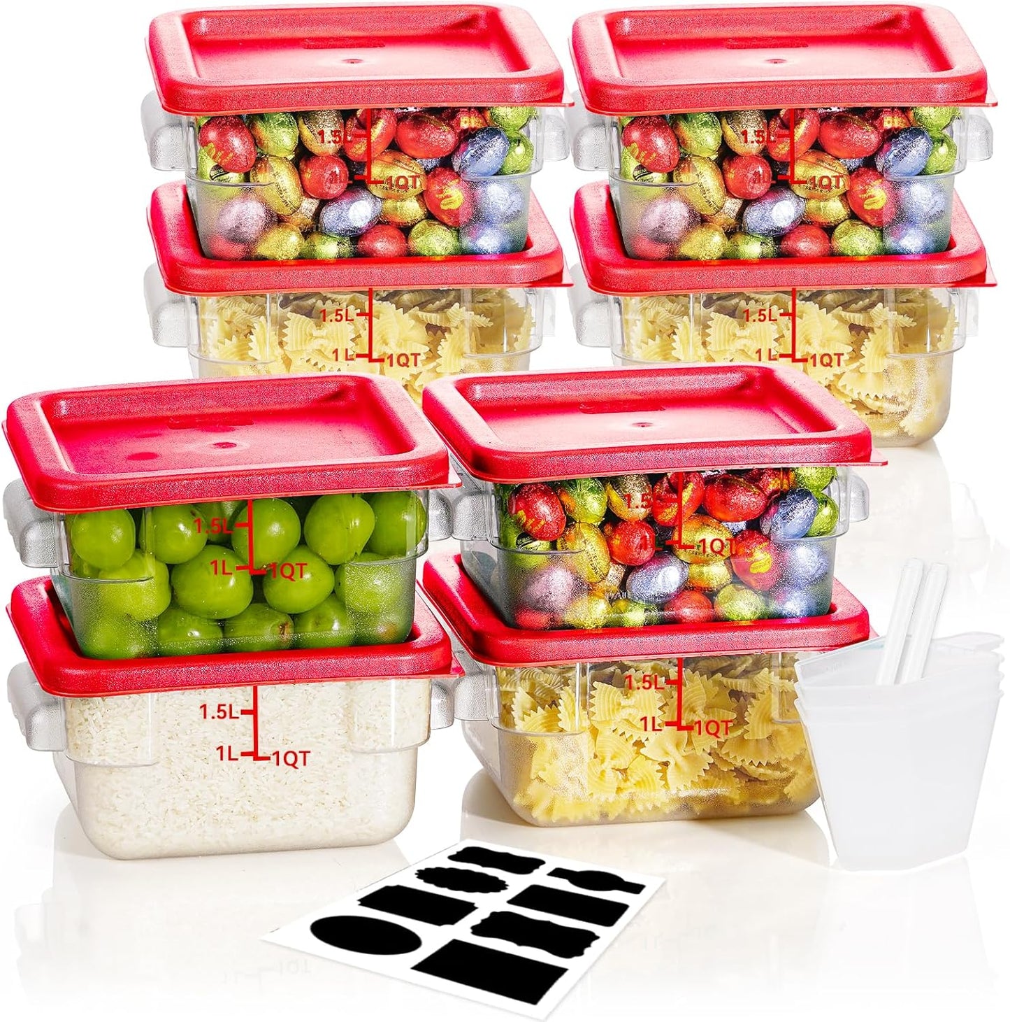 2QT NSF Food Storage Containers Set for Home and Restaurant Use