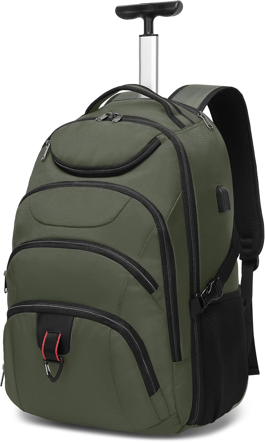 Boavan Rolling Backpack: 17 Inch Water Resistant Wheeled Bag