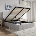 Full Size Lift Up Storage Bed with Wingback Headboard - Smart Storage