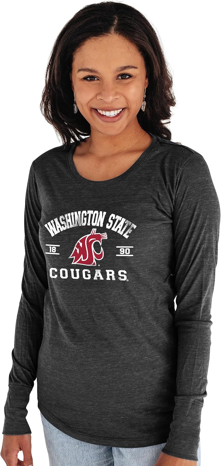 Washington State Cougars Women's Long Sleeve T Shirt Tri-Blend