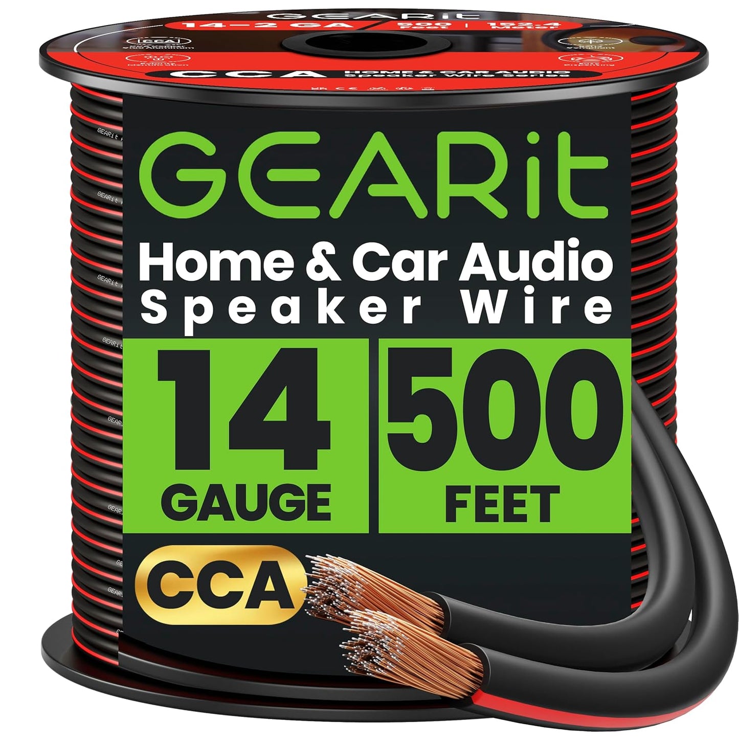 GEARit Speaker Wire 14 Gauge for Car Audio and Home Theater