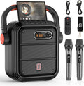 JYX Karaoke Machine with Shoulder Strap and 2 Wireless Mics - Portable