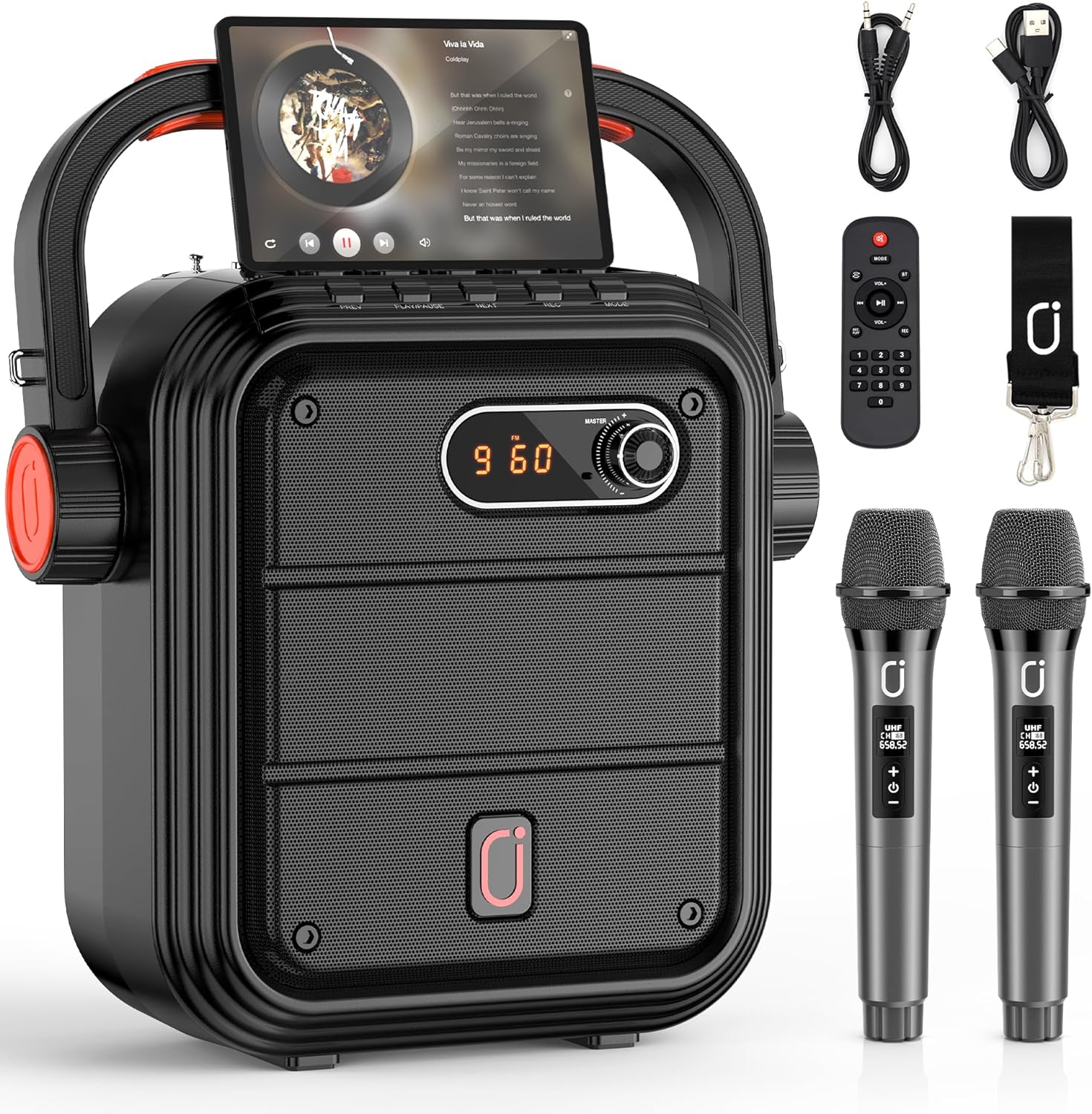 JYX Karaoke Machine: Dual Mic, Portable Speaker System