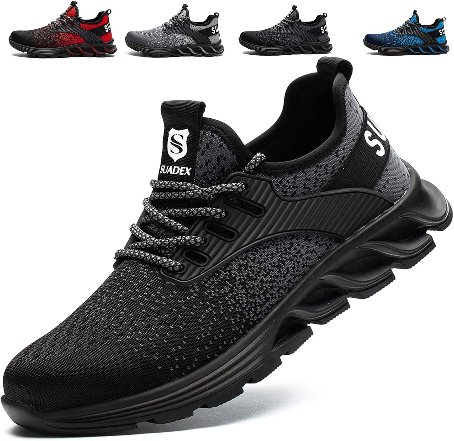 SUADEX Steel Toe Sneakers for Men Women Indestructible Work Shoes