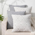 Decorative Throw Pillow Covers Set of 4 20x20 in - Linen Feel Grey