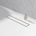 Linear Shower Drain 18in Brushed Floor Drain with Tiled Insert - High