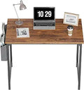 32in CubiCubi Study Computer Desk - Deep Brown Top, Black Frame
